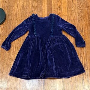 Mini Boden Purple Velour Dress with Sequins – Girls 6-7 Years